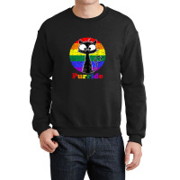 Feline The Purride Lgbt Gay Pride Cat Crewneck Sweatshirt | Artistshot