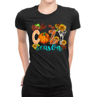 Western Fall Cozy Season Pumpkin Thanksgiving Fall Ladies Fitted T-shirt | Artistshot