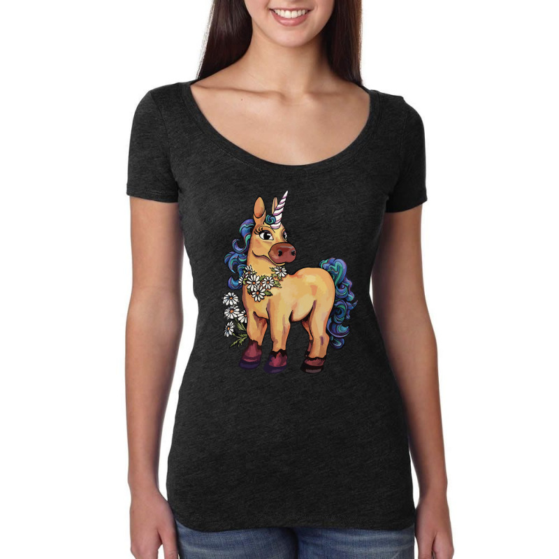 Chamomile Unicorn, Chamomile Unicorn Art, Chamomile Unicorn Vintage, C Women's Triblend Scoop T-shirt by SHOPTYU | Artistshot