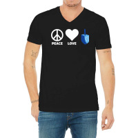 Peace Love Dreidel Hanukkah Jewish Holiday Chanukah V-neck Tee | Artistshot