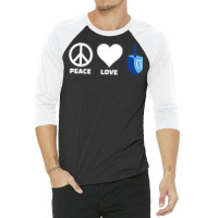 Peace Love Dreidel Hanukkah Jewish Holiday Chanukah 3/4 Sleeve Shirt | Artistshot