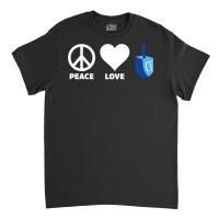 Peace Love Dreidel Hanukkah Jewish Holiday Chanukah Classic T-shirt | Artistshot