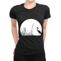 Heron In The Reeds Zen Mood Nature Lovers Ladies Fitted T-shirt | Artistshot