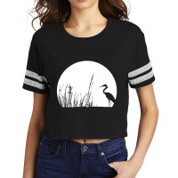 Heron In The Reeds Zen Mood Nature Lovers Scorecard Crop Tee | Artistshot