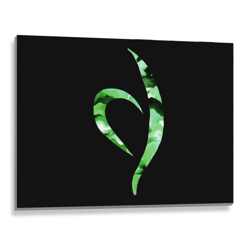 Green Marbled Neda Symbol Metal Print Horizontal | Artistshot