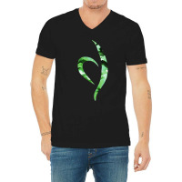 Green Marbled Neda Symbol V-neck Tee | Artistshot