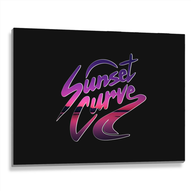 Awesome Sunset Curve Design Metal Print Horizontal | Artistshot