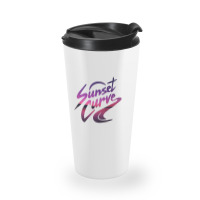 Awesome Sunset Curve Design Travel Mug | Artistshot