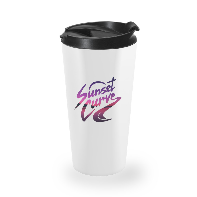 Awesome Sunset Curve Design Travel Mug | Artistshot