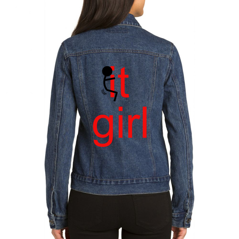 Fuck It Girl Ladies Denim Jacket by cm-arts | Artistshot