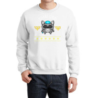 Shalom Menorah Jewish Racoon Design Cute Chanuka Jewish Gift Crewneck Sweatshirt | Artistshot