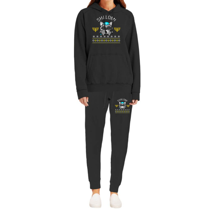 Shalom Menorah Jewish Racoon Design Cute Chanuka Jewish Gift Hoodie & Jogger Set | Artistshot