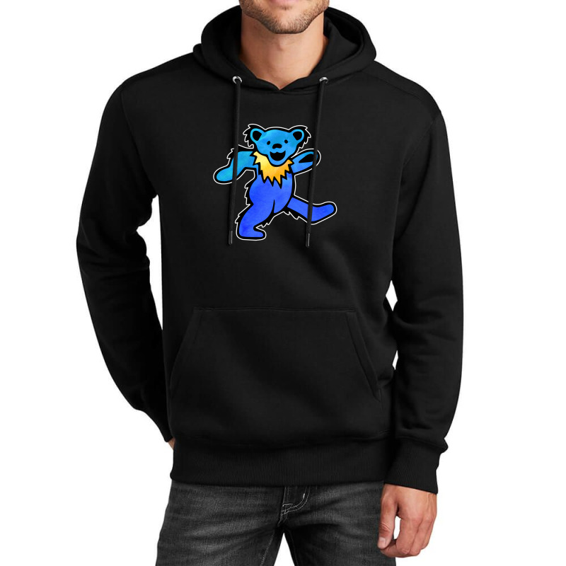 Blue Grateful Dancing Hippie Classic Rock Dead Bear Unisex Hoodie | Artistshot