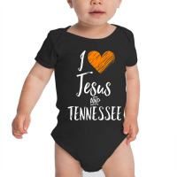 I Love Jesus And Tennessee Orange Heart Cute Fan Gift Baby Bodysuit | Artistshot