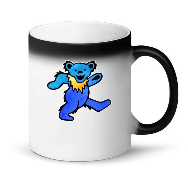 Blue Grateful Dancing Hippie Classic Rock Dead Bear Magic Mug | Artistshot