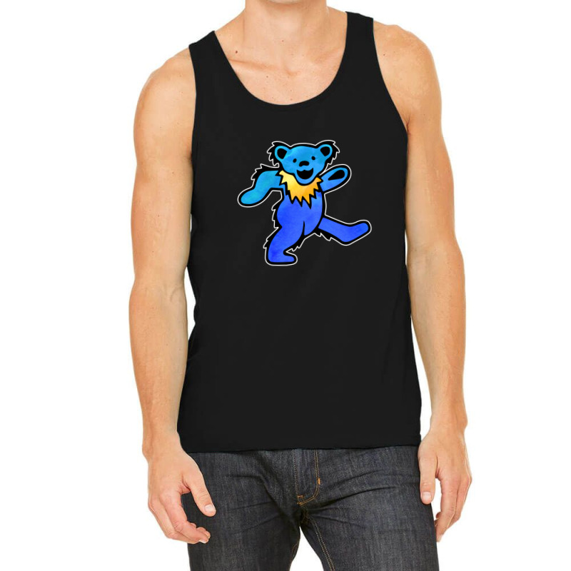 Blue Grateful Dancing Hippie Classic Rock Dead Bear Tank Top | Artistshot