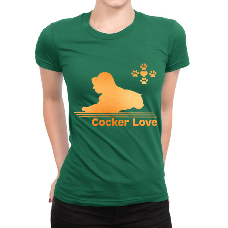 Silhouette Di Cocker Spaniel Ladies Fitted T-Shirt by Lemah Pasir | Artistshot