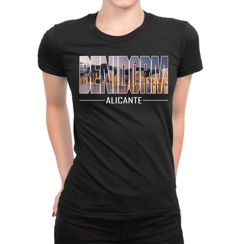 Benidorm, Province Of Alicante, Summer Holidays T Shirt Ladies Fitted T-Shirt by daecuvifysha | Artistshot