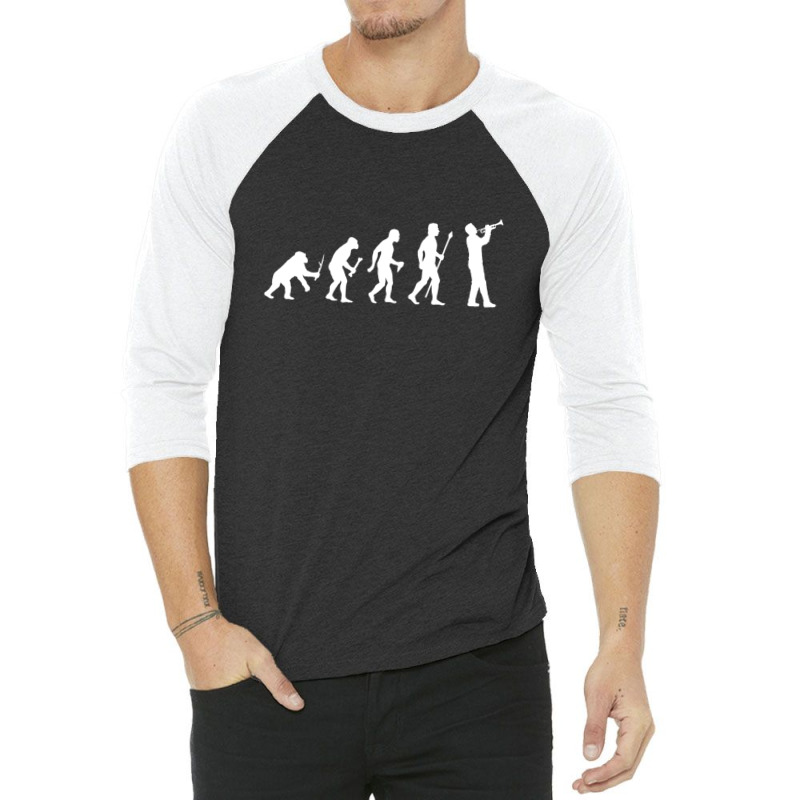 Trumpet Evolution Of Mansilhouette 3/4 Sleeve Shirt by DenzelTyler | Artistshot