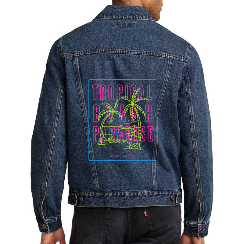 Tropical Paradise Love Men Denim Jacket by lullabellelaart | Artistshot