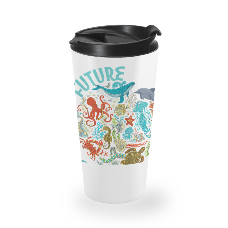 Future Marine Biologist Ocean Life Drawing Whale Octopus Travel Mug | Artistshot