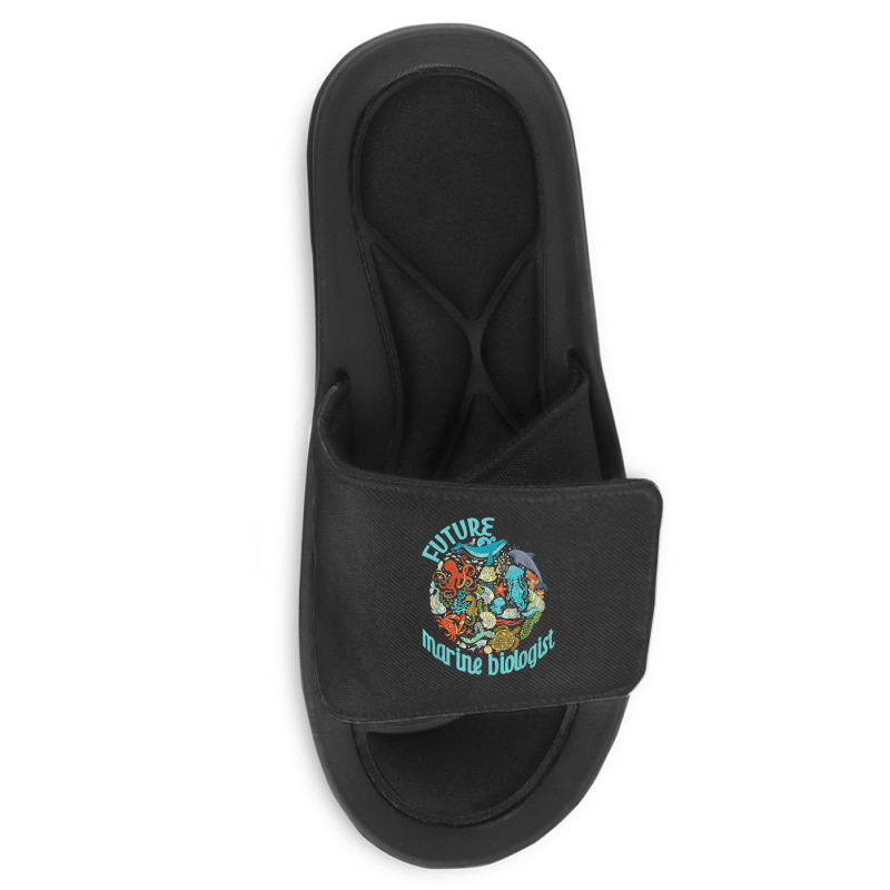 Future Marine Biologist Ocean Life Drawing Whale Octopus Slide Sandal | Artistshot