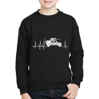 Humvee Heartbeat Military Combat Vehicle Pulse Ekg Humvee Youth Sweatshirt | Artistshot