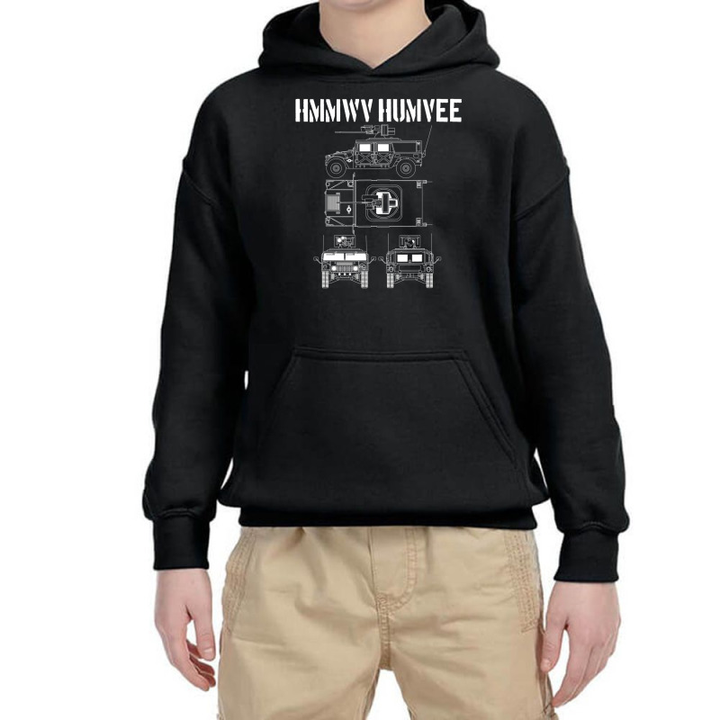 Humvee Military Combat Vehicle Schematic Hmmwv Humvee Youth Hoodie by Bertrand Angulo | Artistshot