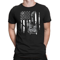 Us American Flag Guitar Musician Distressed Racerback Guitarsa T-shirt | Artistshot