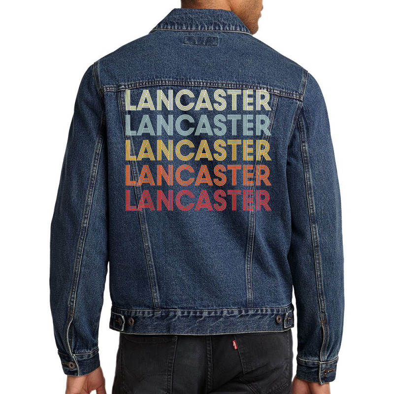 Lancaster California Lancaster Ca Retro Vintage Text T Shirt Men Denim Jacket | Artistshot