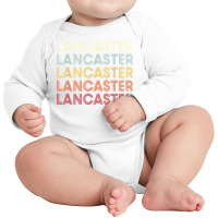 Lancaster California Lancaster Ca Retro Vintage Text T Shirt Long Sleeve Baby Bodysuit | Artistshot