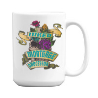 Mortgage Processor Inked Skull Tattoo Backside Design T Shirt 15 Oz Coffee Mug | Artistshot