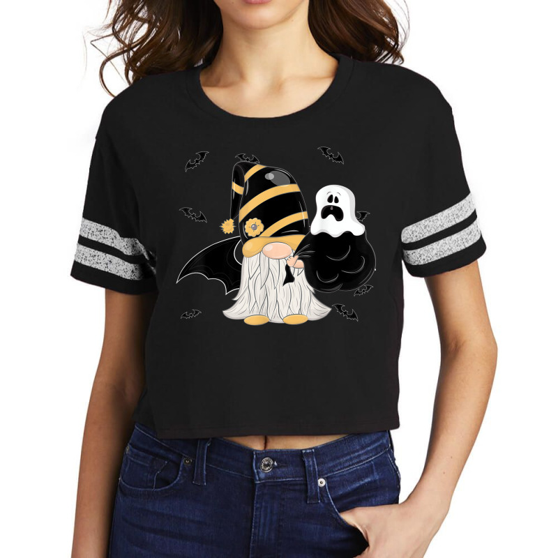 Dwarf Gnome Halloween Costume Bats Ghost Scorecard Crop Tee by Fashzilla | Artistshot