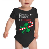 Christmas Candy Cane I Tried Checklist Baby Bodysuit | Artistshot