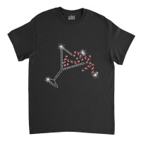 Christmas Candy Cane Martini Bling Rhinestone Christmas Classic T-shirt | Artistshot