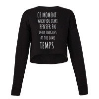 Womens Ce Moment Funny Bilingual French Language Teacher Gift V Neck T Cropped Sweater | Artistshot