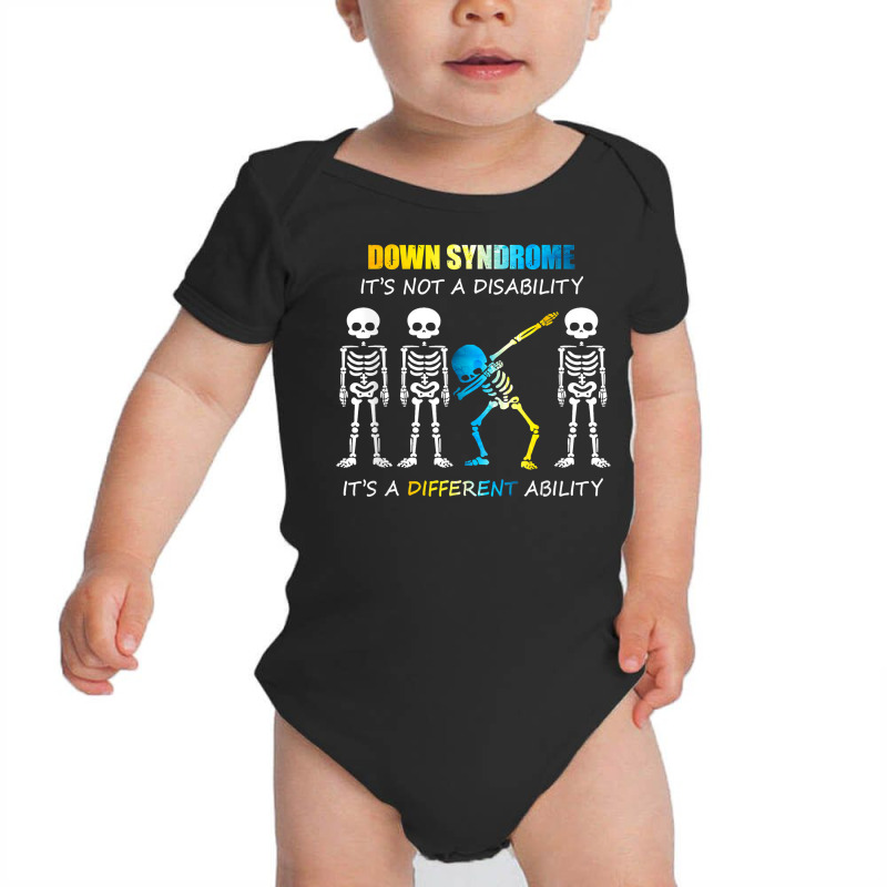 Down Syndrome It's Not A Disability Funny Dabbing Skeleton T Shirt Baby Bodysuit by relaehopoli | Artistshot