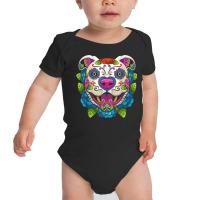 Pit Bull Sugar Skull Mexico Dog Calavera Dia De Los Muertos T Shirt Baby Bodysuit | Artistshot