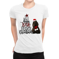 Joy Hope Love Peace Christmas Black American Cocker Spaniel Ladies Fitted T-shirt | Artistshot