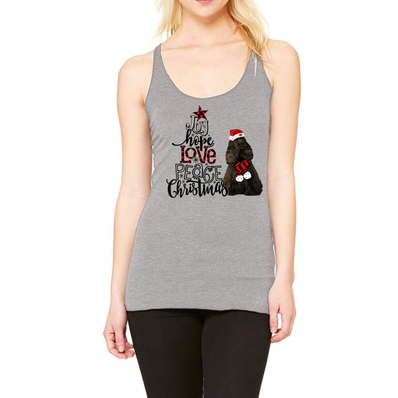 Joy Hope Love Peace Christmas Black American Cocker Spaniel Racerback Tank by Chalaun | Artistshot