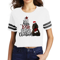 Joy Hope Love Peace Christmas Black American Cocker Spaniel Scorecard Crop Tee | Artistshot