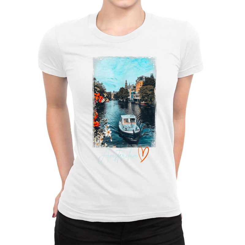 Amsterdam Tshirt, Amsterdam City Shirt, Amsterdam T Shirt Ladies Fitted T-Shirt by cm-arts | Artistshot