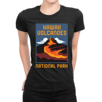 Hawaii Volcanoes National Park Big Island Retro Graphic Pullover Hoodi Ladies Fitted T-shirt | Artistshot