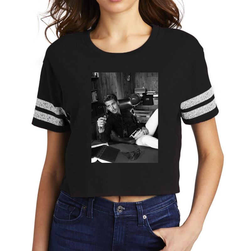 Austin Butler Black And White Scorecard Crop Tee by SteveMartindale | Artistshot