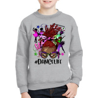 Afro Red Locs Messy Bun Dance Life Youth Sweatshirt | Artistshot