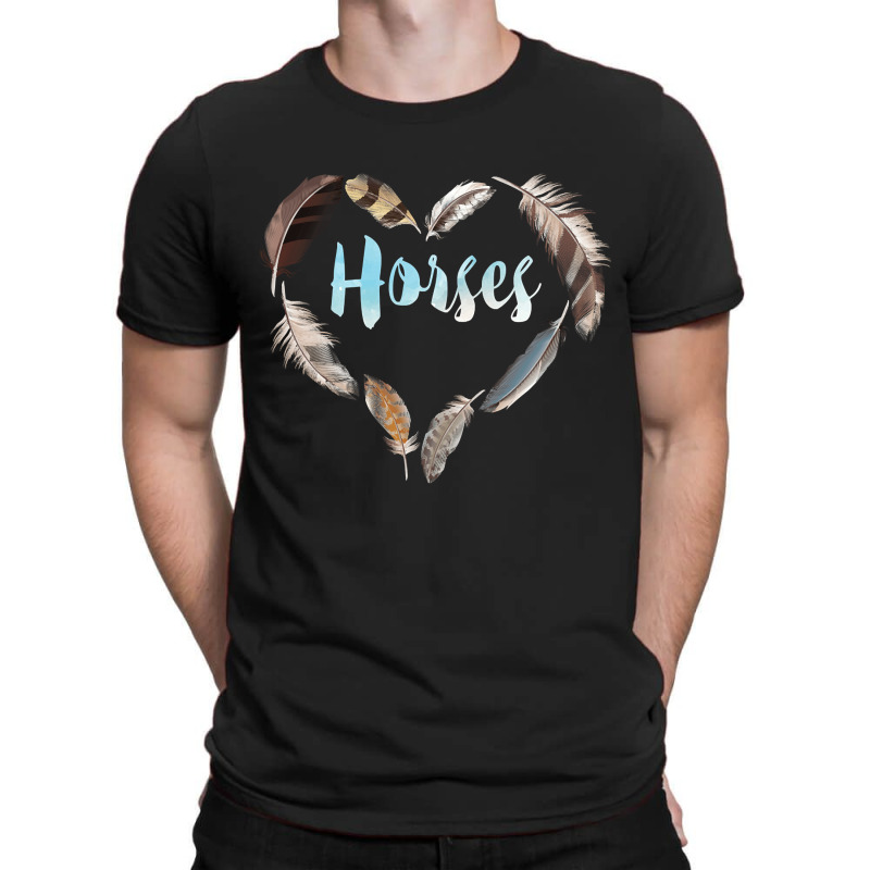 Horses Feather Heart, Horses Feather Heart Vintage, Horses Feather Hea T-Shirt by SHOPTYU | Artistshot