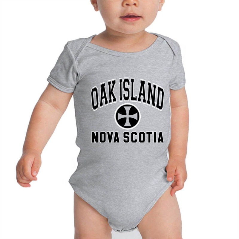 Oak Island Varsity Style Cross Black Print Pullover Hoodie Baby Bodysuit by cm-arts | Artistshot