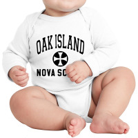 Oak Island Varsity Style Cross Black Print Pullover Hoodie Long Sleeve Baby Bodysuit | Artistshot