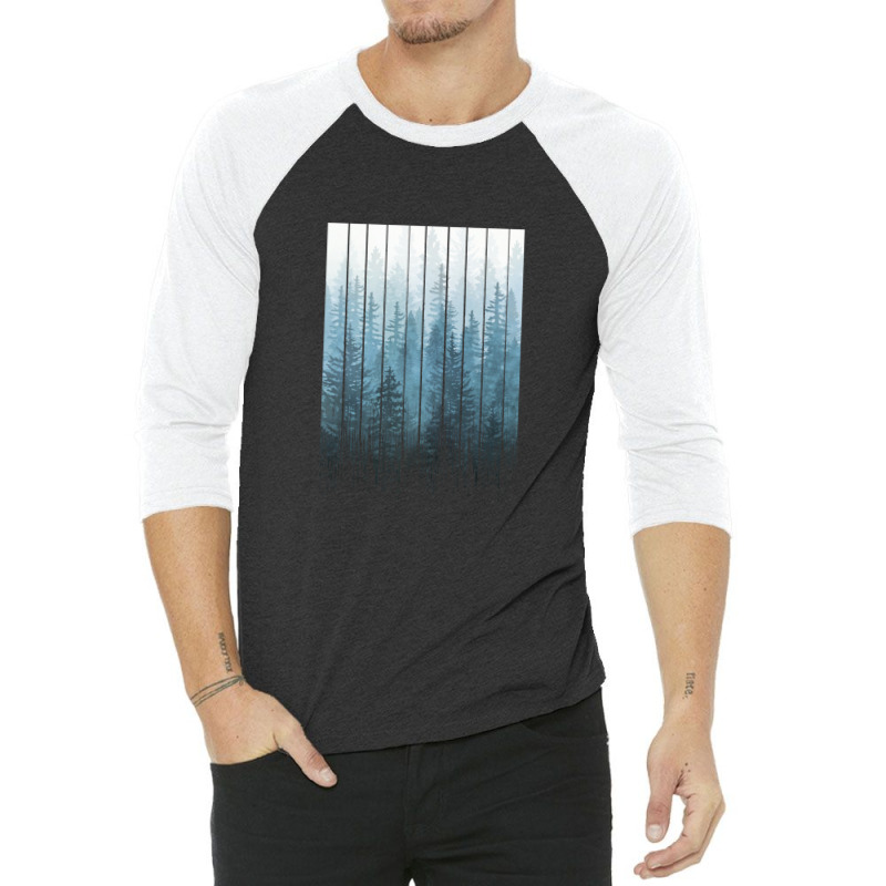 Grunge Dripping Turquoise Misty Forest 3/4 Sleeve Shirt | Artistshot