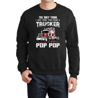 Mens Trucker Pop Pop Truck Driver Grandpa Pop Pop Crewneck Sweatshirt | Artistshot